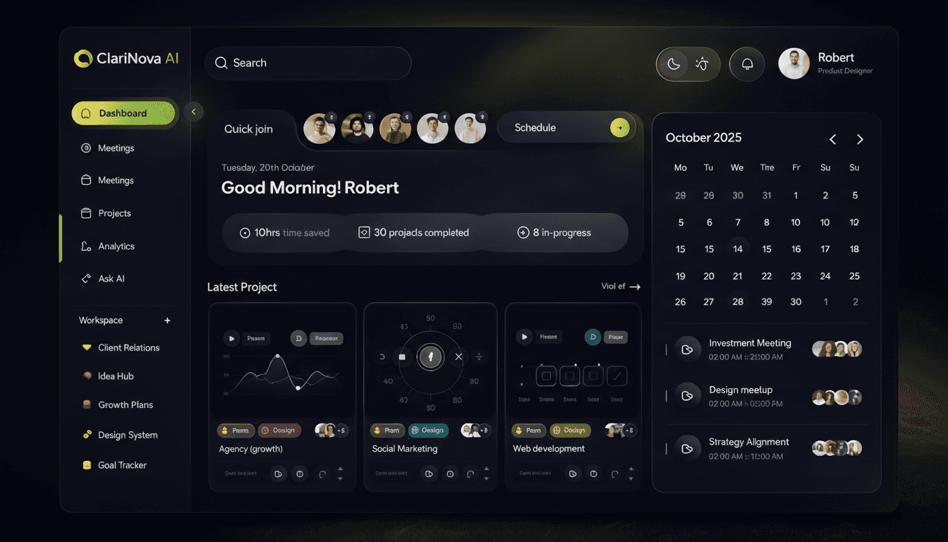 ClariNova AI Dashboard Preview